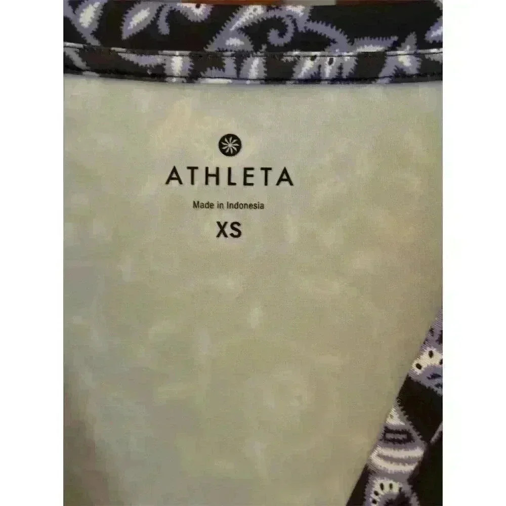 Athleta Women's XS Blue Floral Faux Wrap Knee Length Dress Casual - Picture 3 of 9